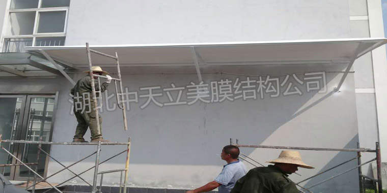 膜結構自行車棚施工圖
